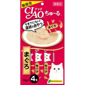 Ciao Chu ru Tuna Maguro with Added Vitamin and Green Tea Extract 14g x 4pcs (5 Packs)